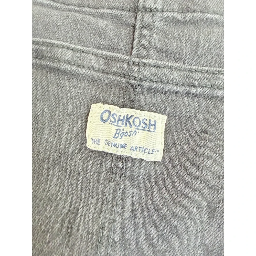 OshKosh B'gosh Denim Shortalls Kids‎ 8 Black Lace Trim Bib Overalls